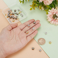 40 шт. 4-х цветные хрустальные бусины из сплава ALRI-AR0001-08