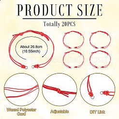 20 cordon en polyester ciré pour la fabrication de bracelets&nbsp;AJEW-TAC00095