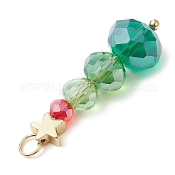 Подвески из латуни и стекла на рождественскую тематику PALLOY-JF02998
