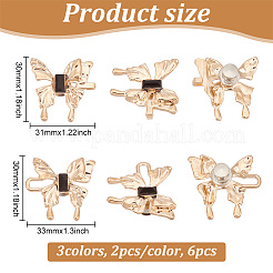 6 шт. 3-х цветные бабочки из сплава регулируемые джинсовые пуговицы FIND-HY0003-17