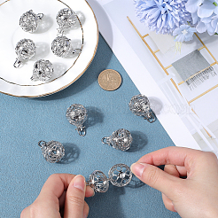 10 шт. филигранные круглые латунные подвески-клетки KK-SC0004-38