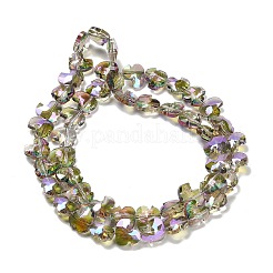 Стеклянные бусины с гальваническим покрытием &nbsp;EGLA-P066-03A-HP03