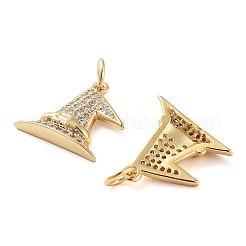 Покрытие стойки латунь микро паве прозрачные подвески с кубическим цирконием класса AAA KK-M280-06G