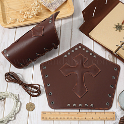 Регулируемый браслет из воловьей кожи с перекрестным шнуром AJEW-WH0342-87A