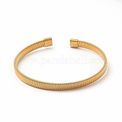 Bracelet manchette ouvert en acier inoxydable 304 en forme de chaîne serpent plate pour femme&nbsp;BJEW-C033-03G