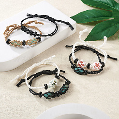 6шт регулируемый плетеный вощеный полиэстеровый шнур для изготовления браслета-мешка в технике макраме&nbsp;BJEW-FW0001-04