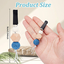 6 шт. 6 цвета: натуральный вулканический камень и дерево&nbsp;HJEW-DR00056