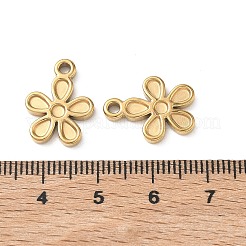 304ステンレススチールペンダントカボションセッティングエナメル  花のチャーム  イオンプレーティング（ip）  18KGP本金メッキ  17x13x2.5mm  穴：1.8mm&nbsp;STAS-H240-35G-01