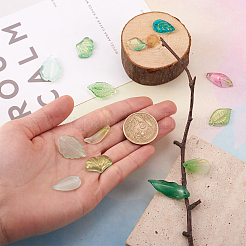 100 шт. 10 стиля прозрачные стеклянные подвески с распылительной росписью GGLA-MP0001-01