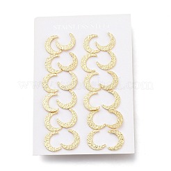 Серьги-гвоздики из нержавеющей стали 304 в форме полумесяца&nbsp;EJEW-H100-07G