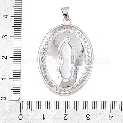 Religiöse Messinganhänger mit Mikropavé-Fassung aus klaren Zirkonia&nbsp;KK-H268-04A-P