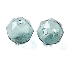 透明ガラスビーズ  多面カット  ラウンド  ダークシアン  16x15.5x17mm  穴：1.6mm&nbsp;X1-GLAA-A041-01B-03