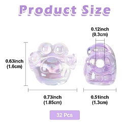 32шт УФ-покрытие Радужные переливающиеся акриловые бусины OACR-FS0002-15