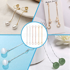 6 шт. 3 цвета стерлингового серебра с концами и цепочкой&nbsp;STER-ME0001-44