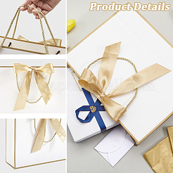 2 шт. прямоугольные бумажные подарочные пакеты с ручками для хранения и лентами ABAG-SP0001-05D