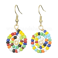 Серьги с подвесками Vortex из стеклянного бисера EJEW-JE05367