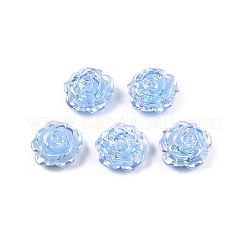 不透明な腹筋プラスチック ビーズ  片穴  花  ライトスカイブルー  15x16x6.5mm  穴：1.2mm&nbsp;KY-G019-02A