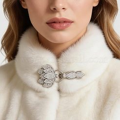 2 pz fermagli a scatto in lega di strass a forma di fiore&nbsp;FIND-FH0018-22B