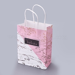 Sacs en papier kraft rectangle avec poignée&nbsp;DIY-I030-02A-03