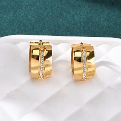 Серьги-кольца из нержавеющей стали 304 с прозрачным кубическим цирконием&nbsp;EJEW-D331-08A-G