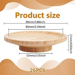 竹製カップ蓋26個  フラットラウンド  バリーウッド  45~85x21mm&nbsp;AJEW-WA0001-79