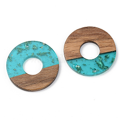 Pendentifs en résine transparente et bois de noyer&nbsp;RESI-S389-013A-B03