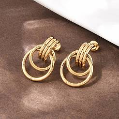 Boucles d'oreilles à tige torsadées en acier inoxydable 304&nbsp;EJEW-P324-06G