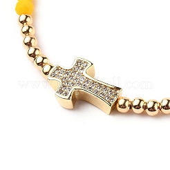 Регулируемый браслет из плетеных бусин с нейлоновым шнуром BJEW-JB05732-04