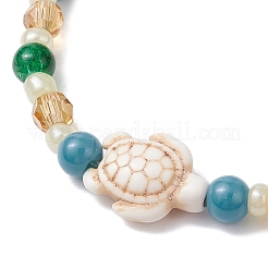 Синтетические бирюзовые бусы стрейч браслеты&nbsp;BJEW-JB11513-01