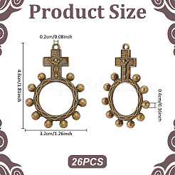 26 pièces pendentifs en alliage de style tibétain&nbsp;TIBEP-UN0001-28AB