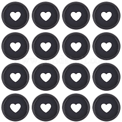 50 шт. плоские круглые сердечки из акрила с отрывными кольцами для круглых папок-дисков DIY-CP0012-14