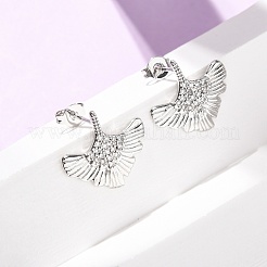 Boucles d'oreilles en laiton zircon cubique micro pavé clair&nbsp;EJEW-D351-10P
