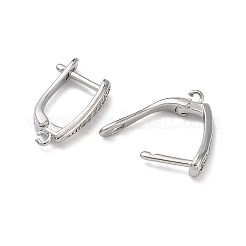 Латунные серьги-кольца из прозрачного кубического циркония&nbsp;KK-H256-06P