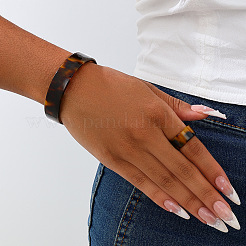 Наборы из акриловых браслетов-манжет и колец с леопардовым принтом для женщин FS-WG722C5-01