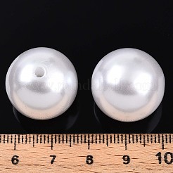 Круглый абс пластиковый имитация жемчужные бусины OACR-R053-01
