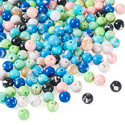 160 шт. 8-цветные собранные бусины из синтетического камня и ракушек-трохусов G-TA0002-31D