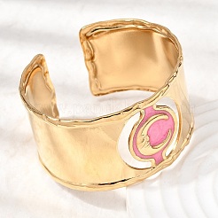 Браслеты-манжеты из нержавеющей стали 304 с эмалью для женщин&nbsp;BJEW-B166-02G