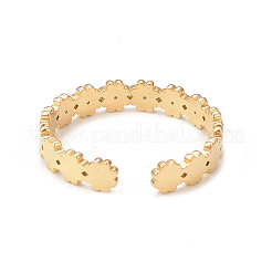 Anillo de puño abierto con flor de rhinestone de cristal&nbsp;RJEW-I096-18G