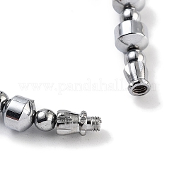 Collane di perline rotonde e a tamburo in ematite sintetica elettroplaccata non magnetica&nbsp;G-P545-E01-P