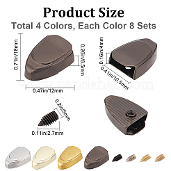 32 комплект наконечников для шнура из цинкового сплава 4 цветов FIND-GF0004-92