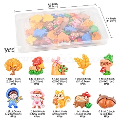 40шт 10 стиля непрозрачные кабошоны из смолы RESI-FS0002-17