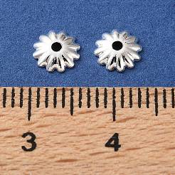 真鍮製ビーズキャップ  花  カドミウムフリー＆鉛フリー  ラックめっき  長持ちメッキ  銀  6x1.5mm  穴：1mm&nbsp;KK-C260-05S