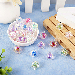 64шт 8 цвета УФ-покрытием радужные радужные акриловые бусины OACR-TA0001-20