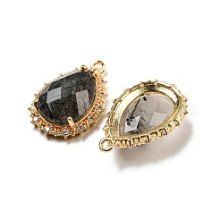 Ограненные подвески из натурального черного рутилированного кварца&nbsp;G-M431-13G-07