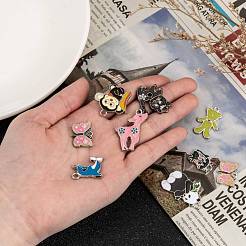 合金エナメルチャーム  混合図形  動物  プラチナ  ミックスカラー  約17~30 mm幅  長さ15~32mm  厚さ1.5mm  穴：1.5~3mm&nbsp;ENAM-MSMC001-4
