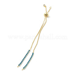 Латунь микро паве кубический цирконий цепочка ползунок браслет изготовления&nbsp;KK-P233-10G-01