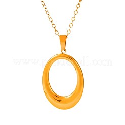 Овальные полые подвески из нержавеющей стали 304 для женщин&nbsp;EJ0171-2