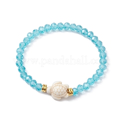 5шт 5 цвета граненые стеклянные браслеты-рондель в панировке BJEW-JB10259-02