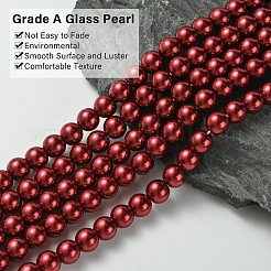 Umweltfreundliche runde Perlenstränge aus gefärbtem Glasperlen&nbsp;HY-A008-8mm-RB038