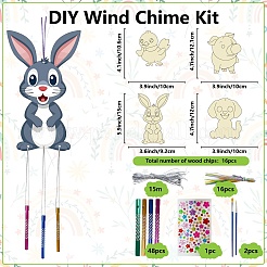 Наборы для самостоятельного изготовления колокольчиков из круглой трубки из дерева и алюминия DIY-WH20038-007